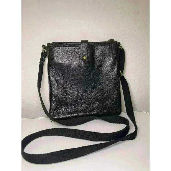 The Sak Leather Shoulder Bag, Black, Mini Fabric Strap Outside/Inside Pockets - Picture 2 of 12